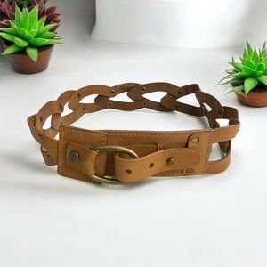 Jessica Simpson open weave leather light brown belt size S/ M